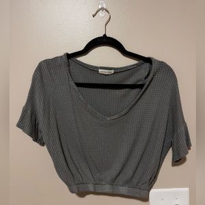 Sage Green Crop Tee Size S